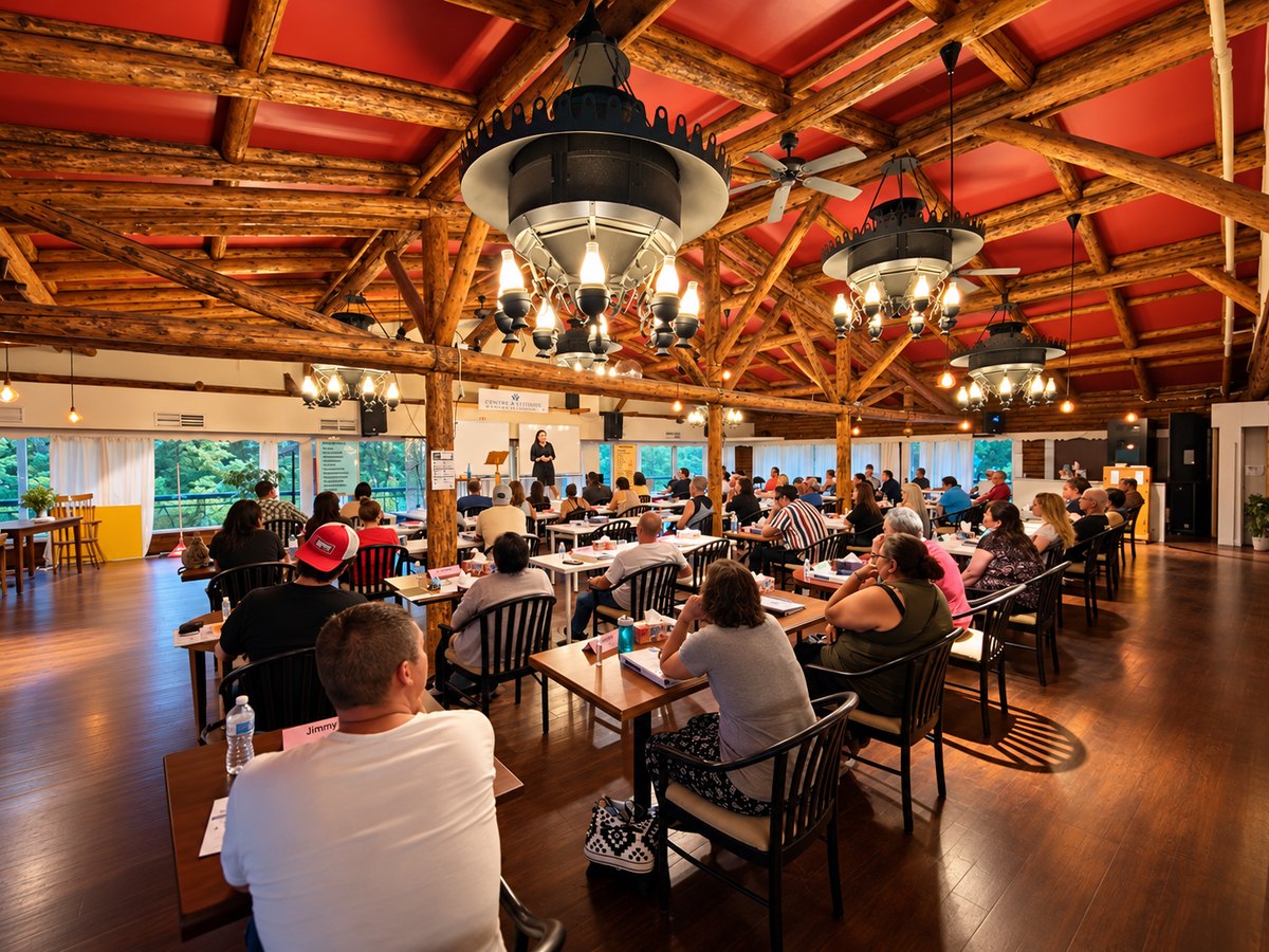 Une salle de formation pleine au Centre Attitude