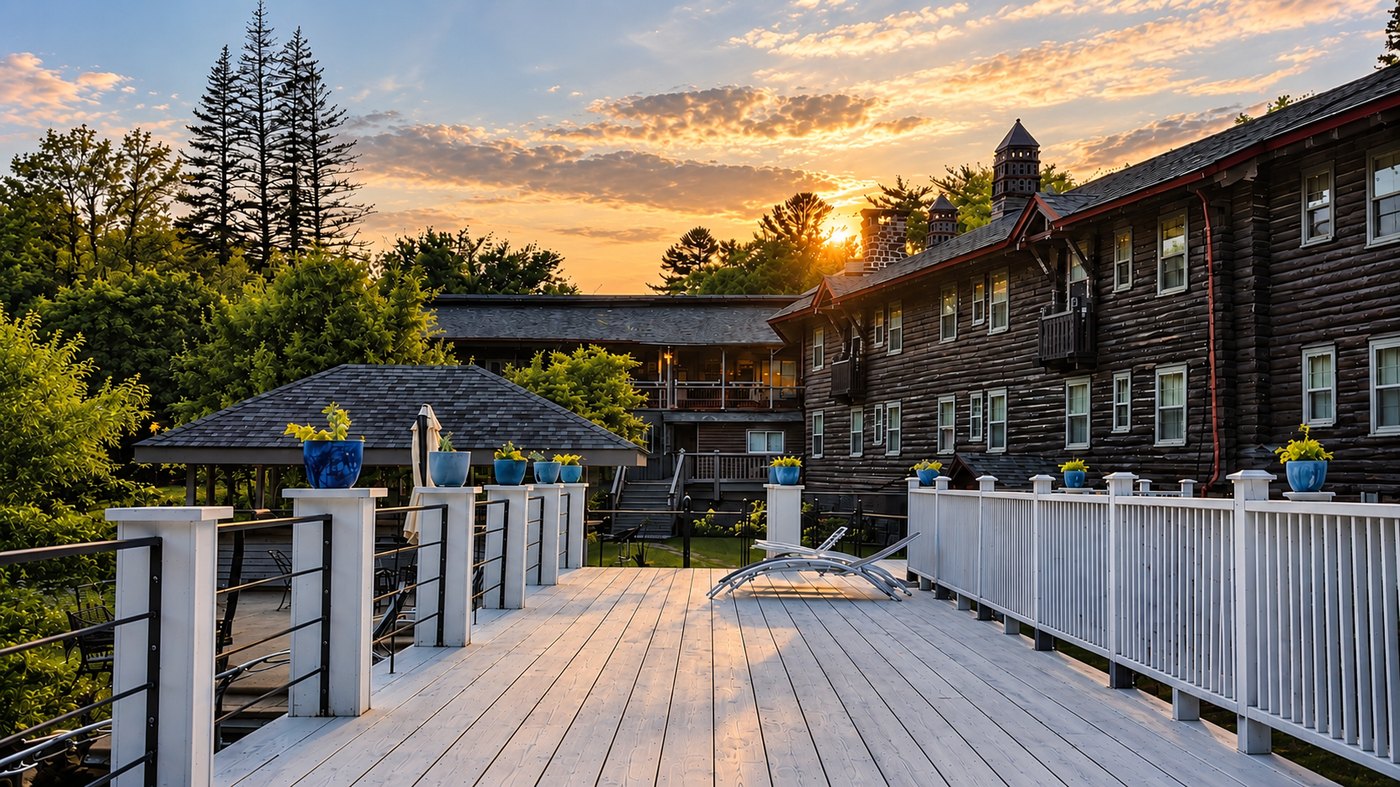 Le Centre Attitude à Sainte-Adèle au coucher du soleil